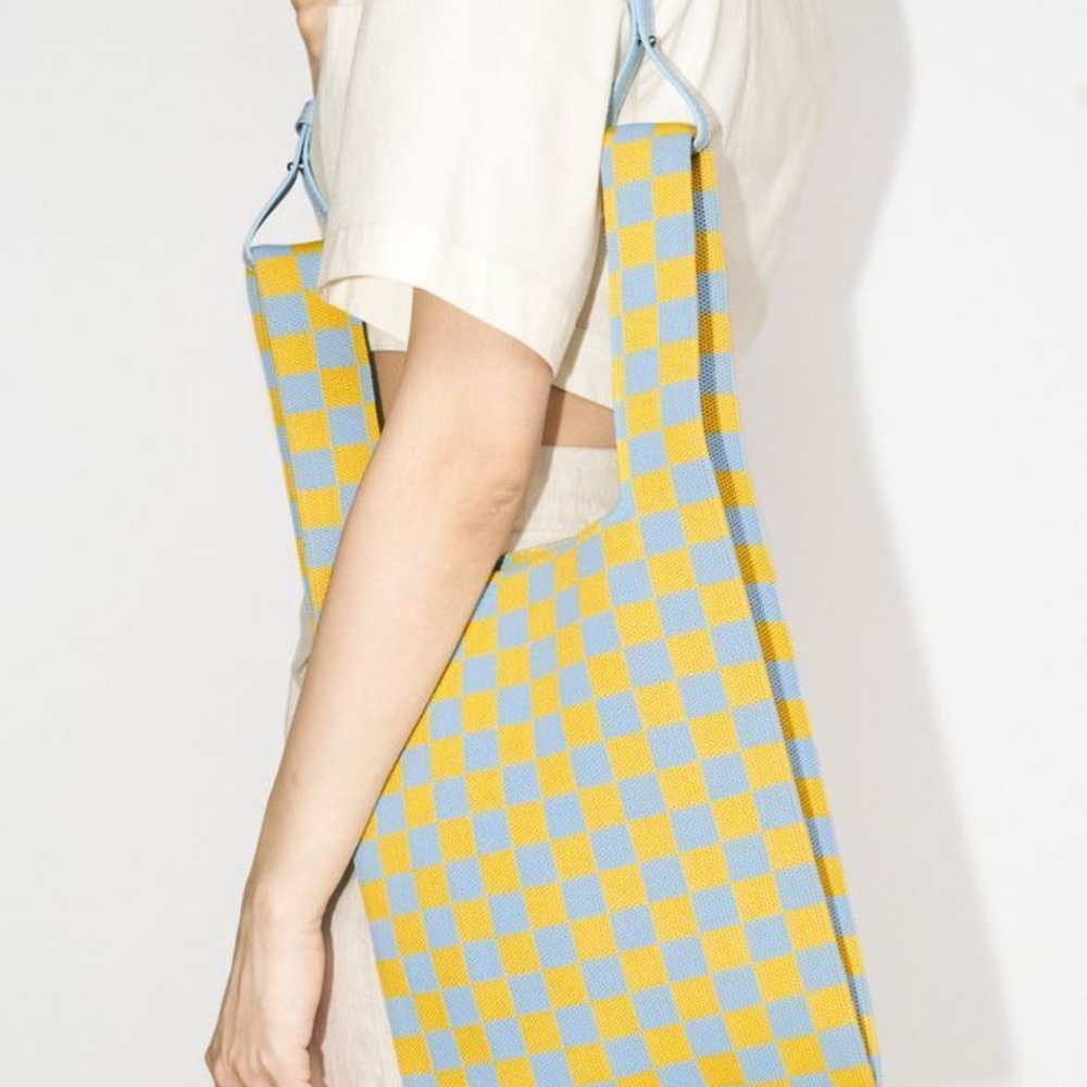 JW PEI Blue and Yellow Checkered Shoulder Bag